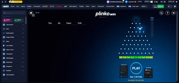 1win Plinko